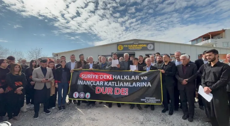 Adıyaman'da, Suriye'deki Alevilere yönelik saldırılara tepki