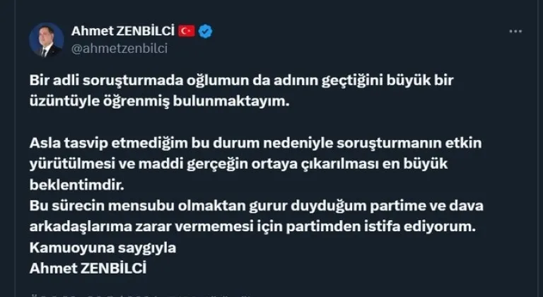 AK Parti'de şok istifa: Ahmet Zenbilci partisinden ayrıldı
