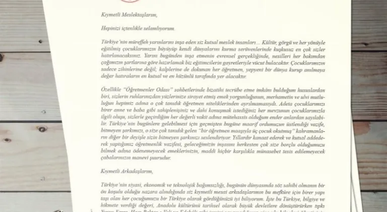 Bakan Tekin'den öğretmenlere mektup