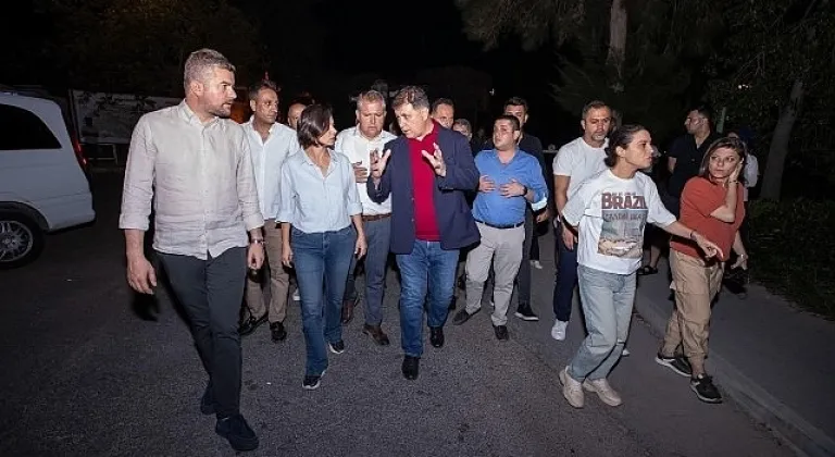 Başkan Tugay, Selçuk'ta yangın bölgesinde incelemelerde bulundu