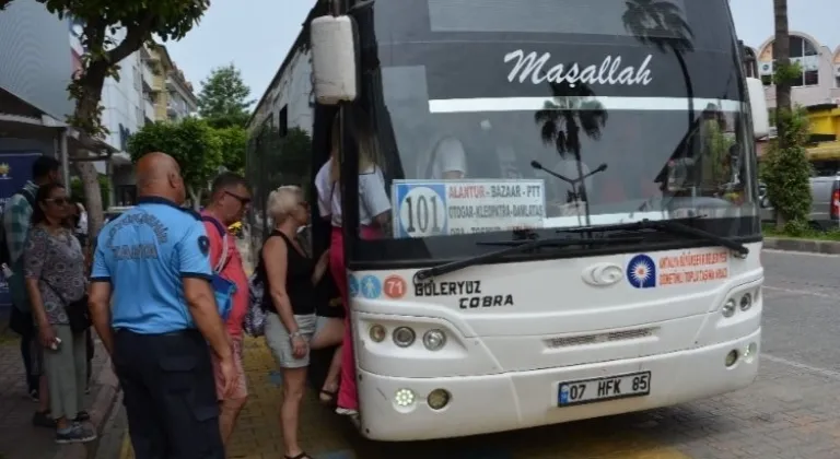 Büyükşehir Belediyesi Alanya’da Taksi ve otobüslere sıkı denetim