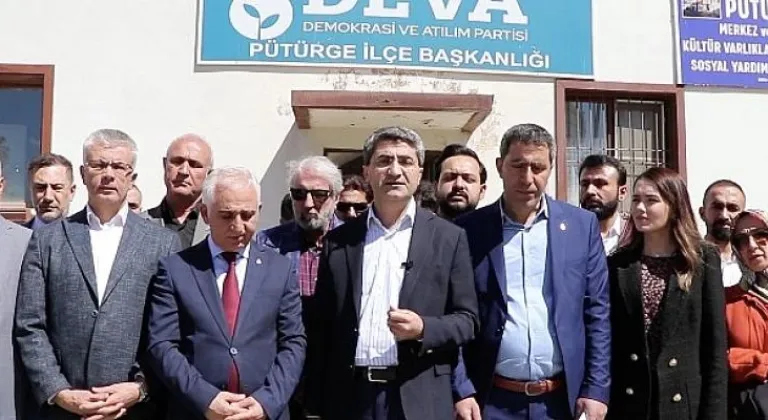 Ekmen’den Saldırıya Uğrayan Deva Partisi Pötürge İlçe Binası Önünde Açıklama  ‘Bu saldırılar bizi yolumuzdan döndüremez’