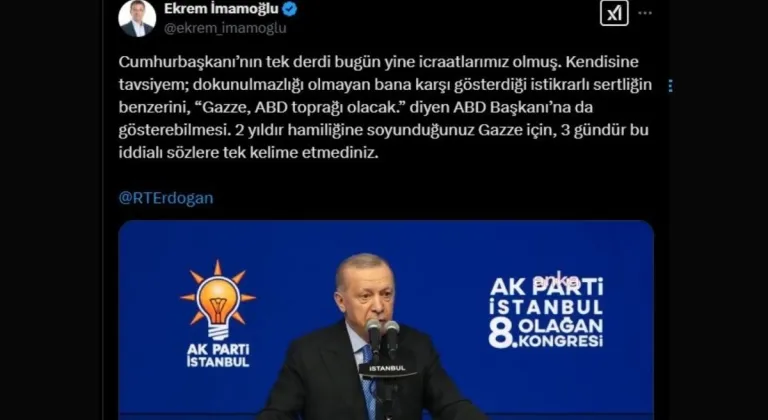 İmamoğlu’ndan Cumhurbaşkanı Erdoğan’a: 'Bana gösterdiğiniz sertliği Trump’a da gösterin'