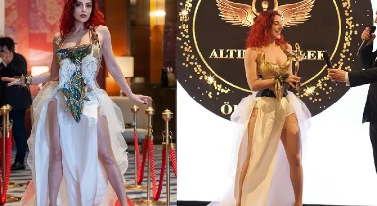 İnce Belli Model Ödül Kıyafetiyle Olay Yarattı