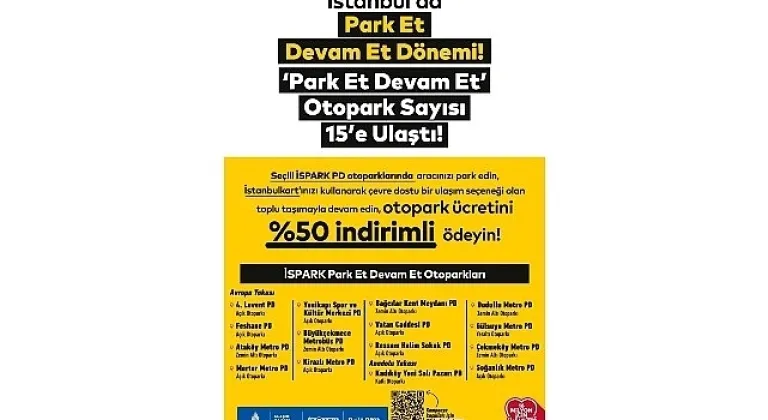 İstanbul'da Park Et Devam Et Otopark Sayısı 15'e Ulaştı