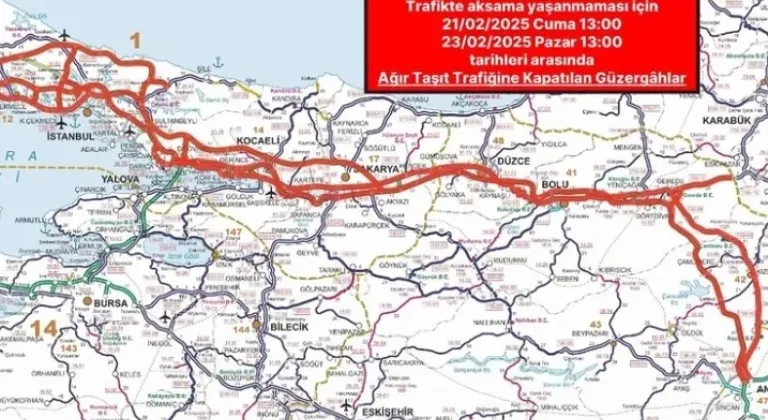 Karayolları'ndan Duyuru: Belirli Yollara 2 Gün Ağır Taşıt Girişi Yasaklandı!