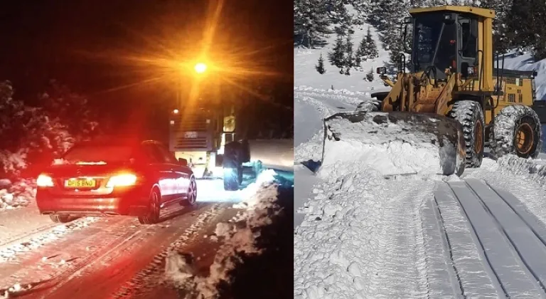 Karda mahsur kalanların imdadında yetiştiler