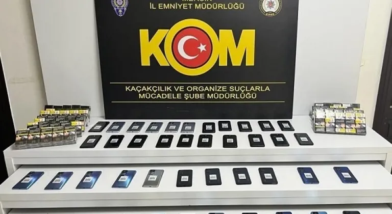 Mersin’de kaçak telefon operasyonu