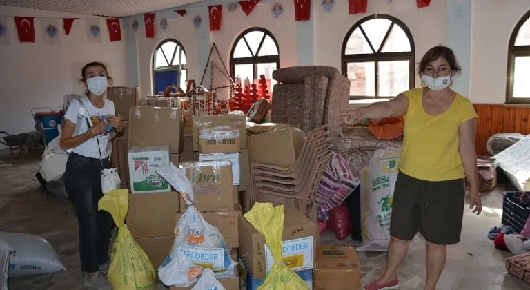 Mersin’de sivil toplum kuruluşları yangın mağdurlarına yardımlar götürdü
