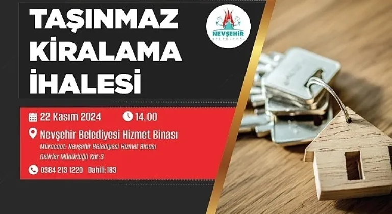 Nevşehir Belediyesi'nden taşınmaz kiralama ihalesi.
