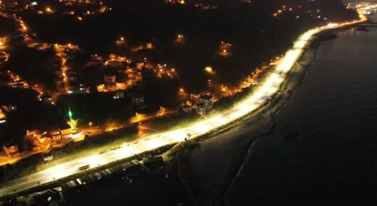 Rize Bozkale-Söğütlü arası ışıklandırıldı