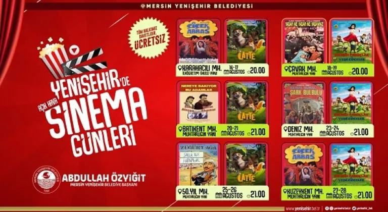 Yenişehir’de nostaljik açık hava sinema günleri başlıyor