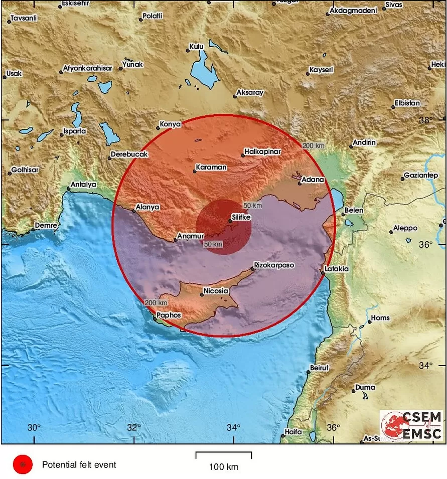 Silifke’de 3.8 Büyüklüğünde Deprem Meydana Geldi